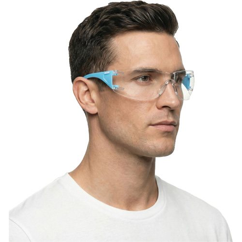 Adapt Lite Blue/White Safety Glasses, Clear Lens, Anti-Fog/Anti-Scratch, ANSI Z87+/Meets/Exceeds CSA Z94.3 Oxymax Inc