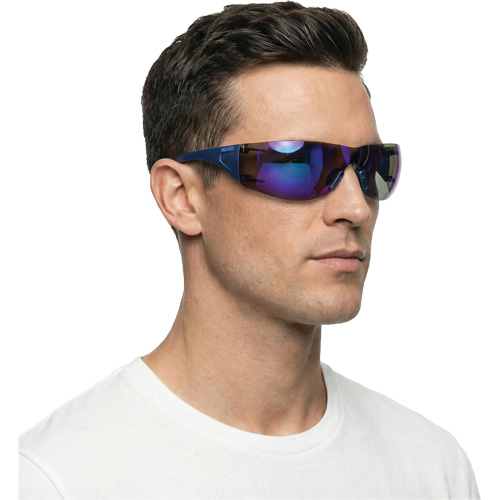 Adapt Lite Safety Glasses, Blue Mirror Lens, Anti-Fog/Anti-Scratch, ANSI Z87+/Meets/Exceeds CSA Z94.3 Oxymax Inc