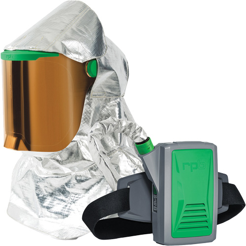 Respirateur &agrave; chaleur radiante Z-Link avec souffleur & montage &agrave; la ceinture, Respirateur &agrave; masque/Capuchon & visi&egrave;re, Pile Lithium-ion Oxymax Inc