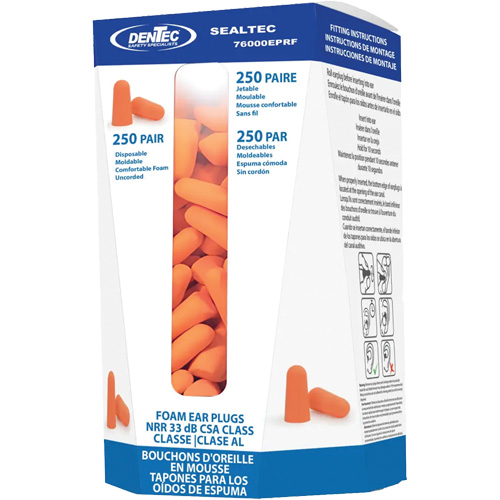 SEALTEC33 Disposable Foam Earplugs Refill, Bulk - Canister Oxymax Inc