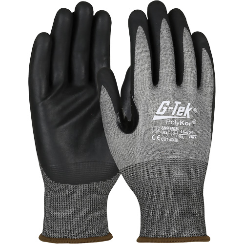 G-Tek&reg; Cut-Resistant Gloves with Touchscreen Capability, Size 2X-Large, 18 Gauge, Foam Nitrile Coated, PolyKor&reg; Shell, ASTM ANSI Level A4/EN 388 Level D Oxymax Inc