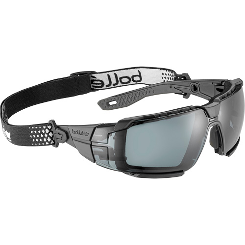 RUSH+ 2.0 XP M/L Safety Glasses with Black & Grey Frame, Smoke Lens, Anti-Fog/Anti-Scratch, ANSI Z87+ Oxymax Inc