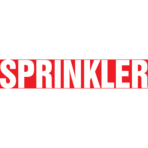 Marqueur de tuyau "Sprinkler", Autocollant, 1-1/2" h x 8" la, Blanc/rouge Oxymax Inc