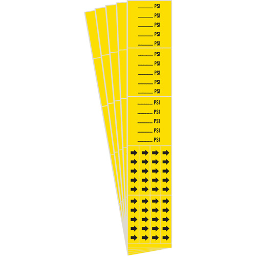 Marqueurs de tuyau PSI, Autocollant, 2-1/4" h x 2-3/4" la, Noir sur jaune Oxymax Inc