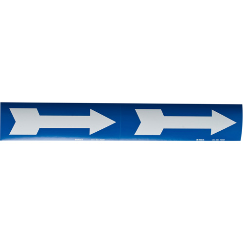 Arrow Pipe Markers, Self-Adhesive, 4" H x 12" W, White on Blue Oxymax Inc