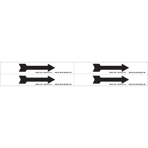 Arrow Pipe Marker, Self-Adhesive, 1-1/8" H x 7" W, Black on White Oxymax Inc