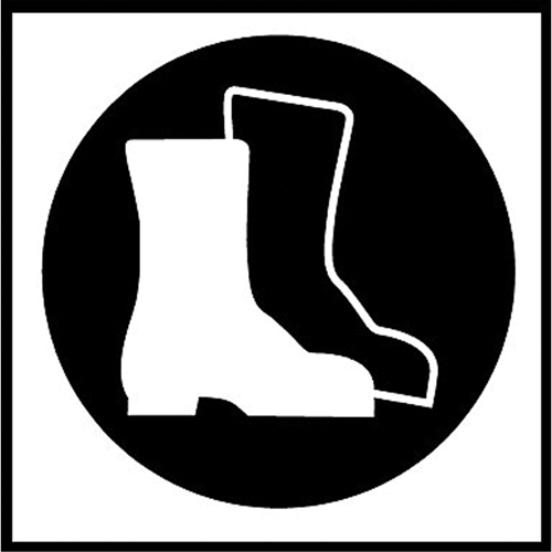 Right to Know Pictogram Labels -Boots, Vinyl, Sheet, 5/8" L x 3/4" W Oxymax Inc