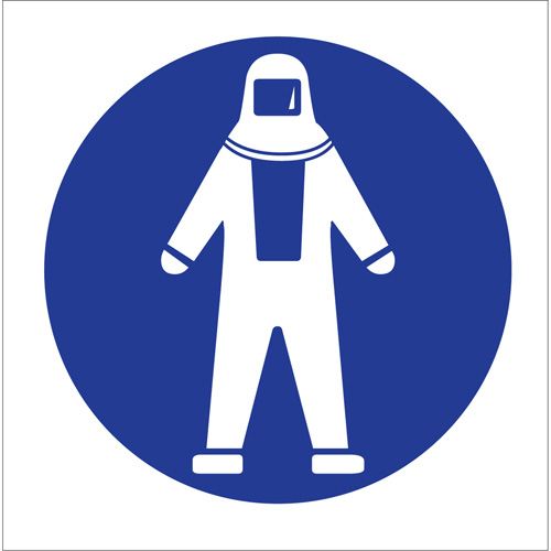 Right to Know Pictogram Labels - Full Protection Suit, Vinyl, Sheet, 1-1/4" L x 1-1/2" W Oxymax Inc
