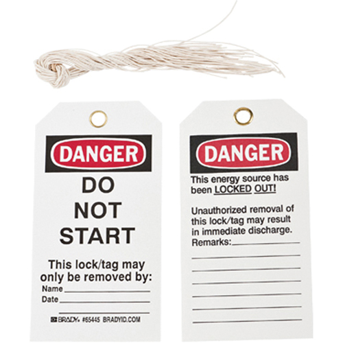 Lockout Tags, Plastic, 3" W x 5-3/4" H, English Oxymax Inc