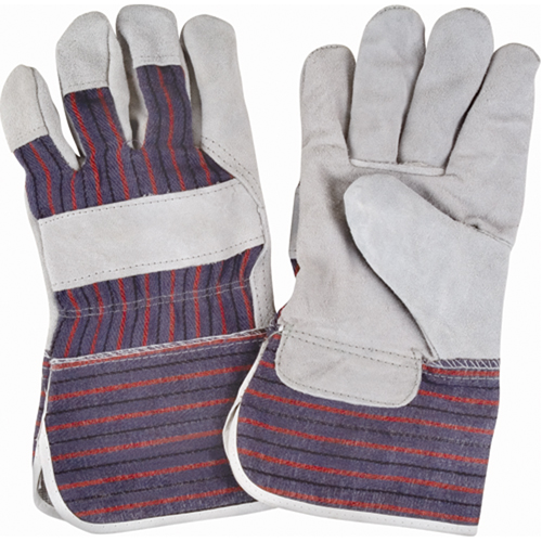 Gants d'ajusteur rugueux, Grand, Paume en Cuir de vache refendu, Doublure en Coton Oxymax Inc