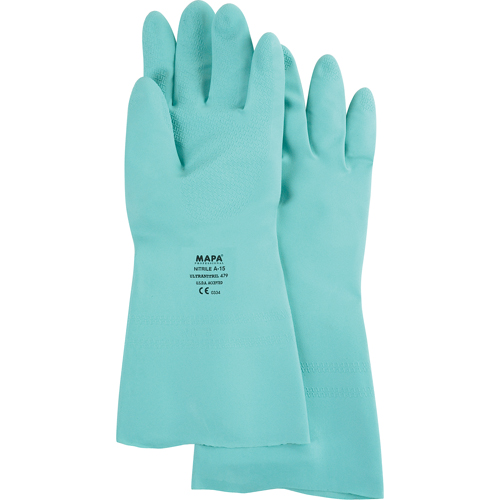 Gants &agrave; prise &agrave; motif en Z StanSolv, Taille Grand/9, 13" lo, Nitrile, 15 mils Oxymax Inc