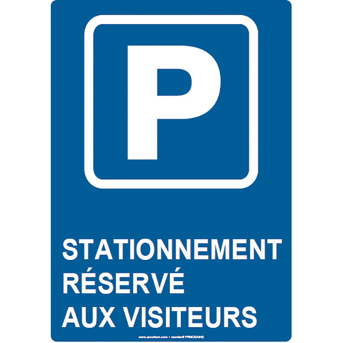 Reserved Parking Sign, 14" x 10", Aluminum, French with Pictogram Oxymax Inc