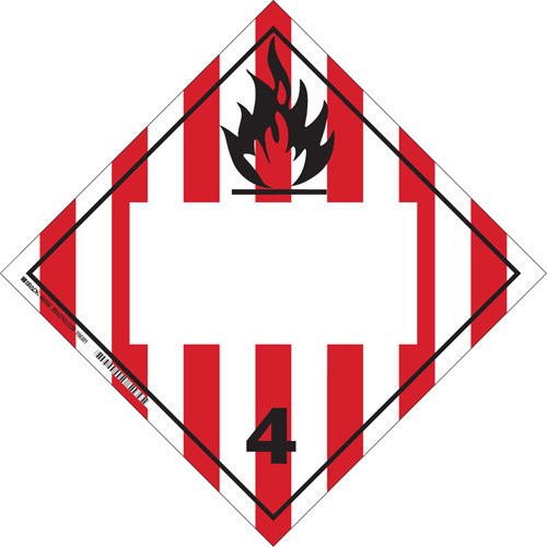 Flammable Solids TDG Placard, Adhesive Vinyl Oxymax Inc
