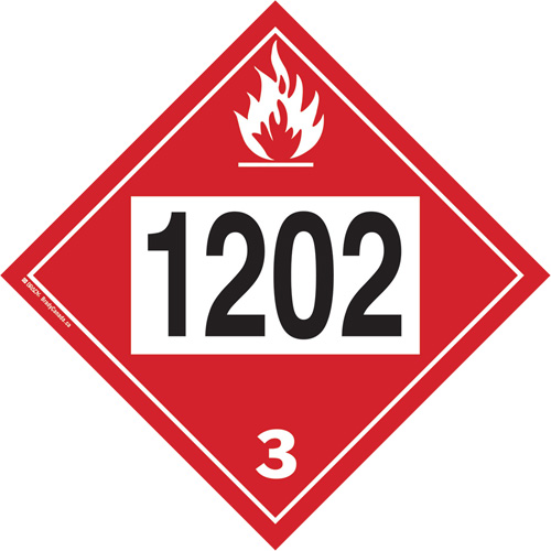 1202 Fuel Oil Flammable Liquid TDG Placard, Plastic Oxymax Inc