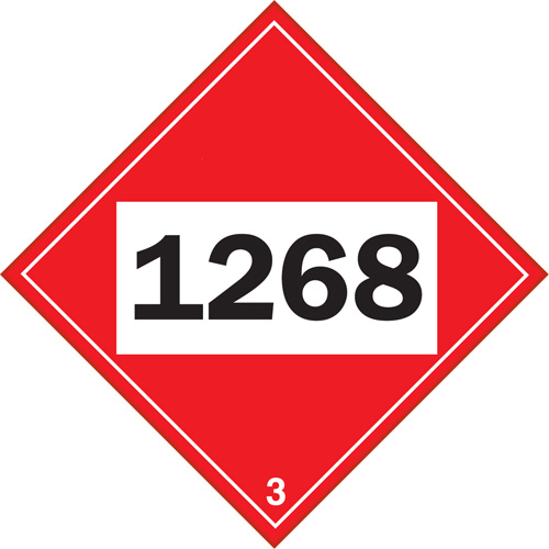1268 Petroleum Distillates TDG Placard, Plastic Oxymax Inc