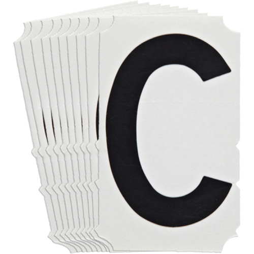 Quick-Align&reg; Individual Gothic Number and Letter Labels, C, 4" H, Black Oxymax Inc