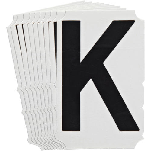 Quick-Align&reg;Individual Gothic Number and Letter Labels, K, 4" H, Black Oxymax Inc