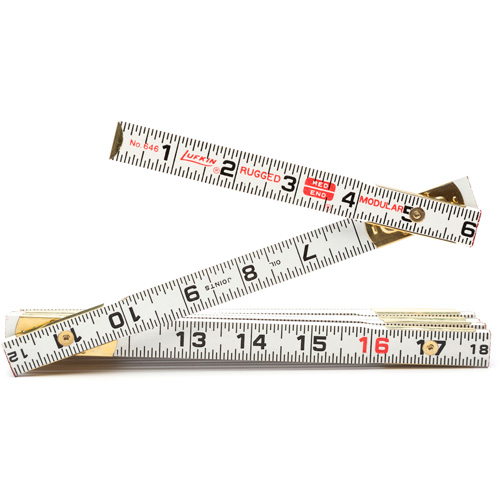 Red End&reg; Masonry Rule, 6' L, Wood, 1/16" Graduations Oxymax Inc