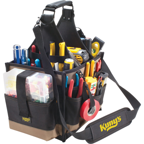 Large Electrical & Maintenance Tool Carrier, Polyester, 23 Pockets, Black Oxymax Inc