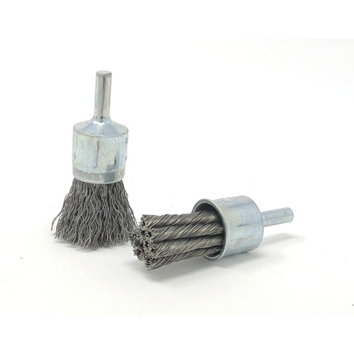 Crimped Wire End Brush, 3/4" Dia., 0.014" Wire Dia., 1/4" Shank Oxymax Inc