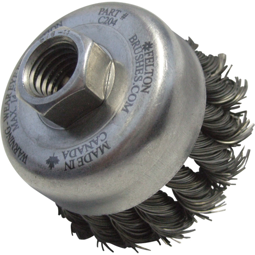 Knotted Wire Wheel Cup Brushes, 5" Dia. x 5/8"-11 Arbor Oxymax Inc