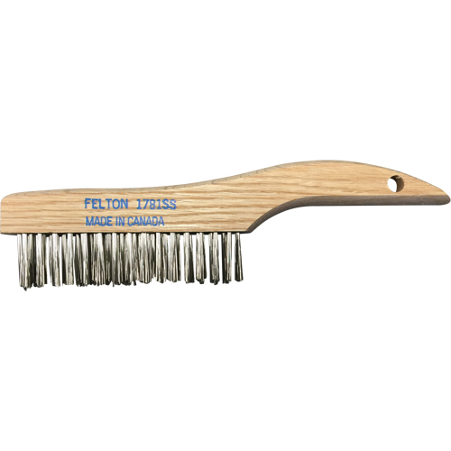 Brosses de nettoyage &agrave; manche en patin, Acier inoxydable, 4 x 16 rangs de fils, Longueur 10" Oxymax Inc