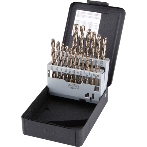 Jobber Length Drill Bit Set, 21 Pieces, High Speed Cobalt Oxymax Inc