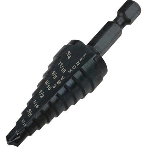 Foret &eacute;tag&eacute; no 3, 1/4" - 3/4", Incr&eacute;ments de 1/16", Acier rapide Oxymax Inc