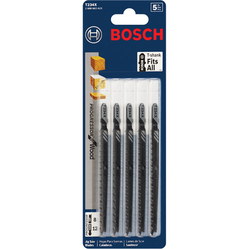Lame de scie sauteuse, Acier &agrave; haute teneur en carbone, Tige en T, 4-5/8" lo, 8-12 dents par pouce Oxymax Inc