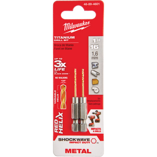 Foret Shockwave, 1/16", Titane, Cannelure 5/8", Pointe de 135° Oxymax Inc