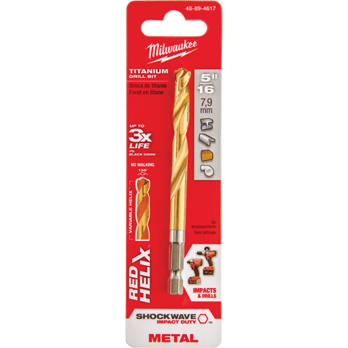 Foret Shockwave, 5/16", Titane, Cannelure 2-39/64", Pointe de 135° Oxymax Inc