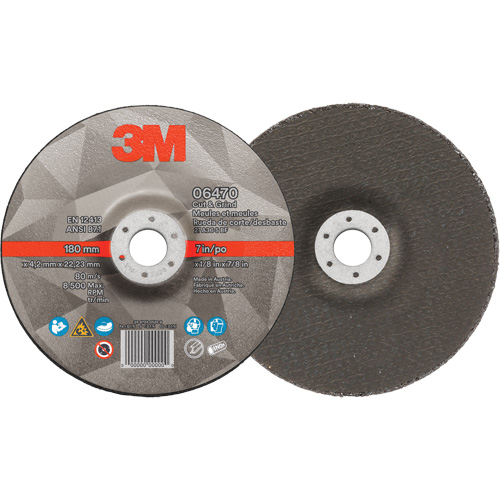 Cut & Grind Wheel, 7" x 1/8", 7/8" Arbor, Type 27, Ceramic Oxymax Inc