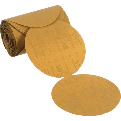 Stikit Gold Paper Sanding Disc Roll, 6" Dia., P120 Grit, Aluminum Oxide Oxymax Inc