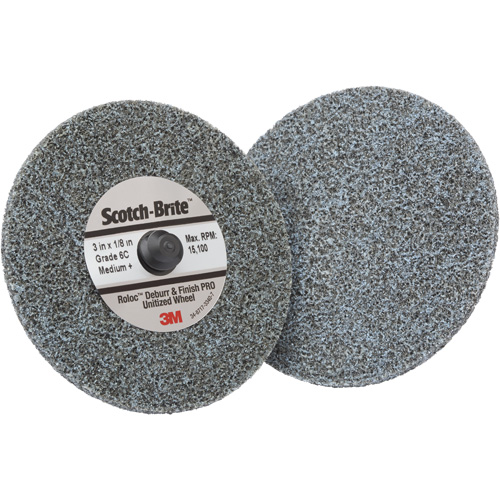 Roloc Deburr & Finish Pro TR Unitized Wheel, 3" x 1/8", Medium Grit, Ceramic Oxymax Inc