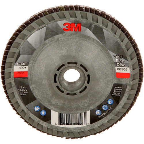 769F Quick Change Flap Disc, 4-1/2" x 5/8"-11, Type 29, 120+ Grit, Ceramic Oxymax Inc