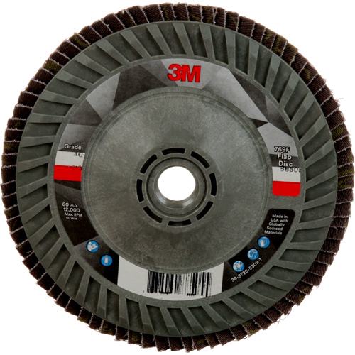 Disque &agrave; lamelles &agrave; changement rapide 769F, 5" x 5/8"-11, Type 27, Grain 40+, C&eacute;ramique Oxymax Inc