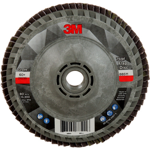 Disque &agrave; lamelles &agrave; changement rapide 769F, 4-1/2" x 5/8"-11, Type 27, Grain 60+, C&eacute;ramique Oxymax Inc