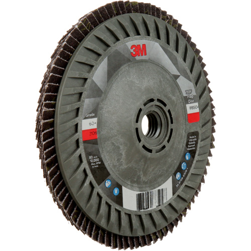 Disque &agrave; lamelles &agrave; changement rapide 769F, 5" x 5/8"-11, Type 27, Grain 60+, C&eacute;ramique Oxymax Inc