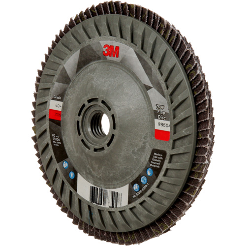 Disque &agrave; lamelles &agrave; changement rapide 769F, 5" x 5/8"-11, Type 27, Grain 60+, C&eacute;ramique Oxymax Inc