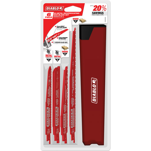 Ensemble de lames de scie alternative pour la coupe/d&eacute;molition du bois avec clous Oxymax Inc