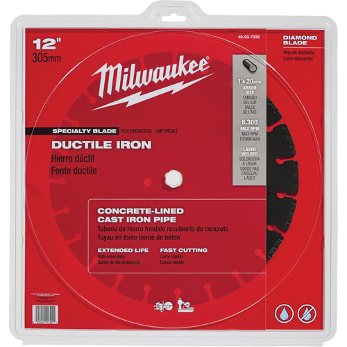 Circular Saw Blade, 12", Ductile Iron Use Oxymax Inc