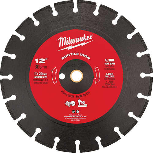 Circular Saw Blade, 12", Ductile Iron Use Oxymax Inc