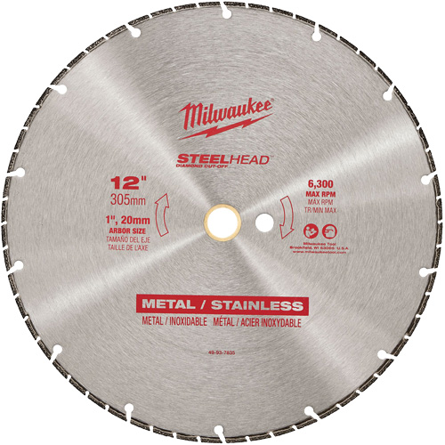 Steelhead Diamond Cut-Off Circular Saw Blade, 12", Metal Use Oxymax Inc