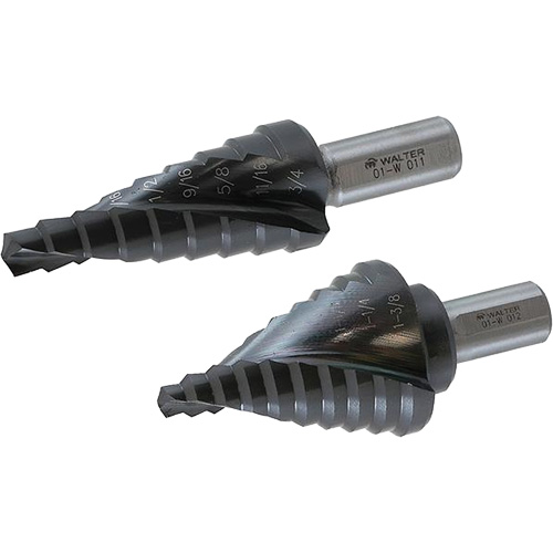Multi-Step Step Drill Bit, 1/4" - 1" , Titanium Oxymax Inc