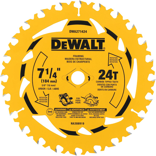 Circular Saw Blade, 7-1/4", 24 Teeth, Wood Use Oxymax Inc