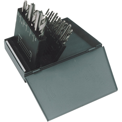 HT18 Jobber Length Drill Bit & Plug Hand Tap Set, 18 Pieces Oxymax Inc