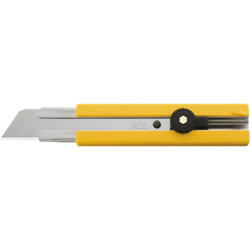Rubber Inset Utility Knife with Solid Blade, 25 mm, Stainless Steel Blade Oxymax Inc
