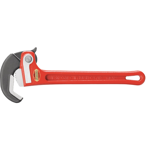 RapidGrip Pipe Wrench, 1" Jaw Capacity, 10" Long Oxymax Inc