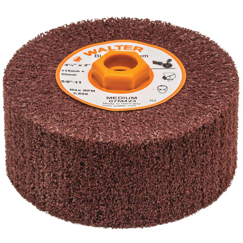 Tambour de conditionnement de surface Blendex, 4-1/2" dia. x 2" la, 5/8"-11 Arbre, Grain Moyen Oxymax Inc