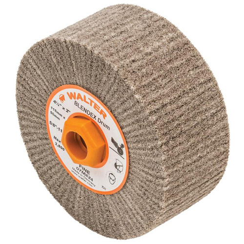 Tambour de conditionnement de surface Blendex, 4-1/2" dia. x 2" la, 5/8"-11 Arbre, Grain Fin Oxymax Inc